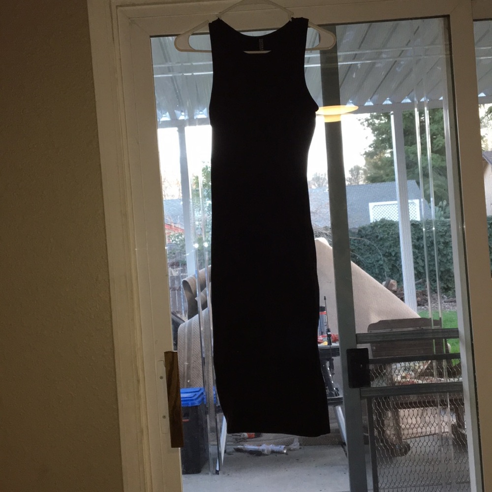 A tight black dress